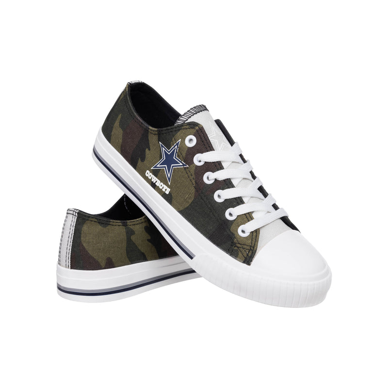 Dallas Cowboys NFL Womens Camo Low Top Canvas Shoes