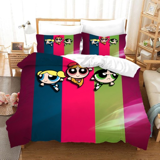 The Powerpuff Girls 3 Duvet Cover Pillowcase Home Decor 3D Bedding Set 8