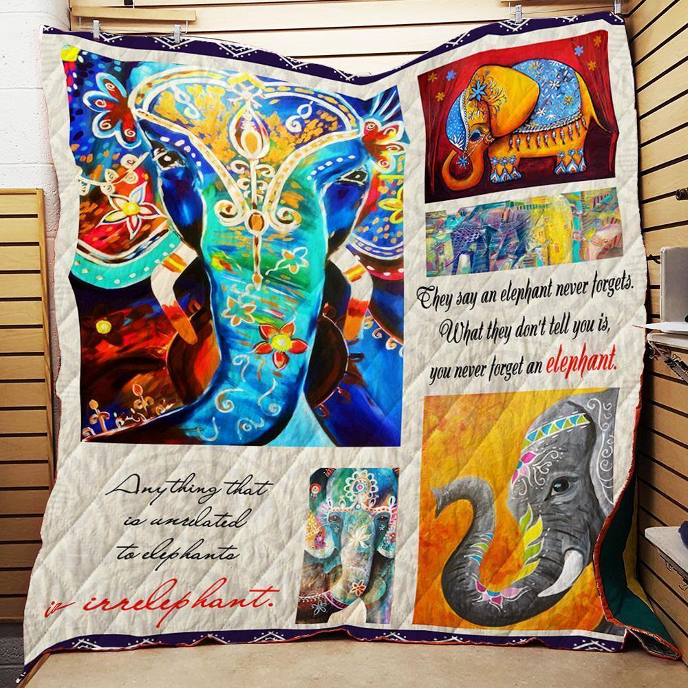 Painting Bohemian Elephant  Yo Never Forget An Elephant  Quilt Blanket