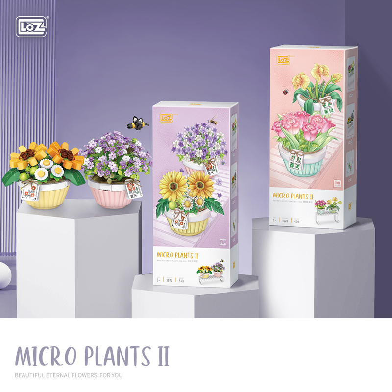 Creative Mini Flower Eternal Plant Bonsai Building Blocks MOC Decoration Bouquet DIY Bricks Children’s Toys Birthday Gift alx