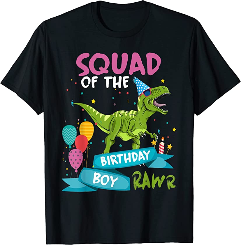 Birthday Squad Funny T-Rex Matching Dinosaur Birthday Party T-Shirt