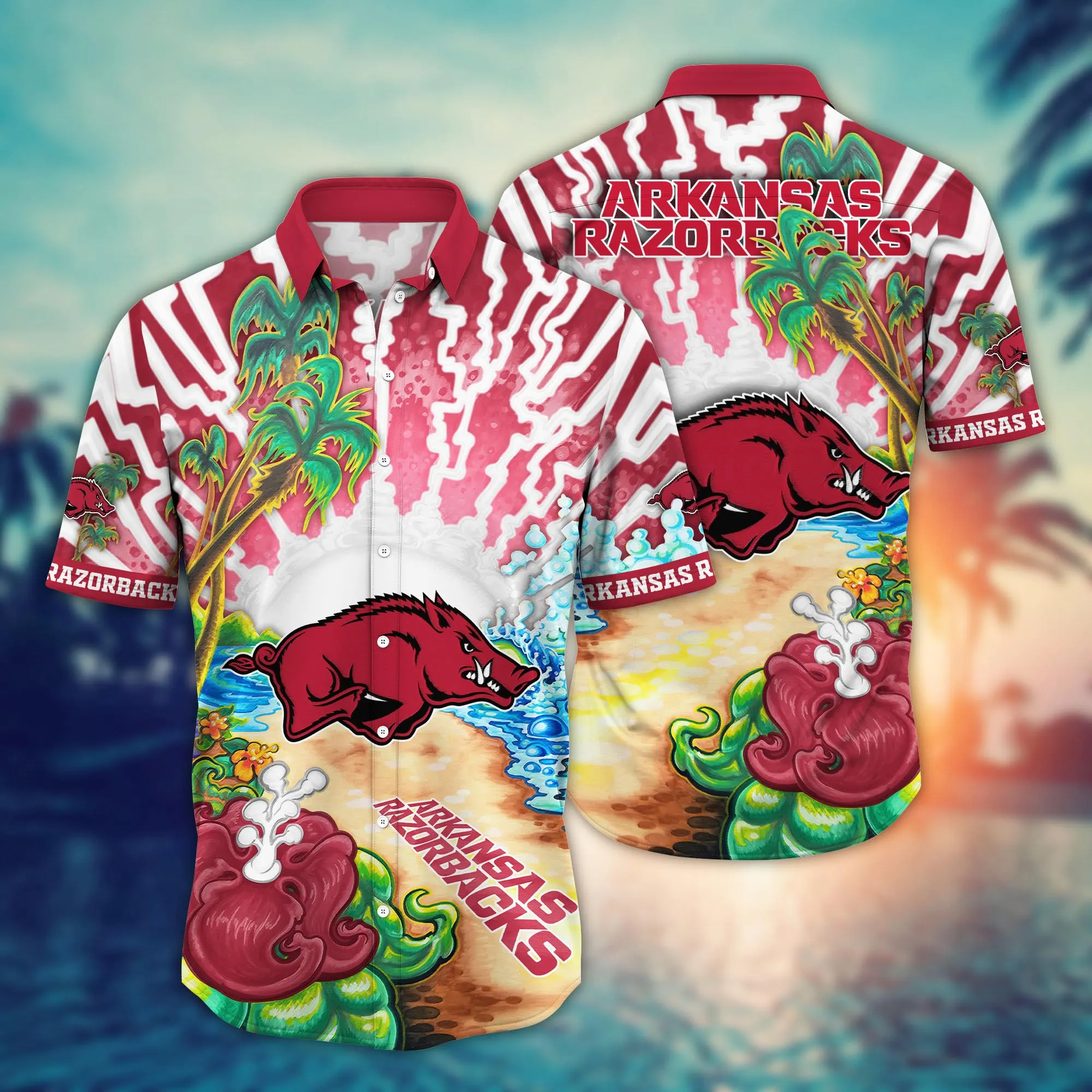 Arkansas Razorbacks NCAA Hawaiian Shirt Sunlittime Aloha Shirt