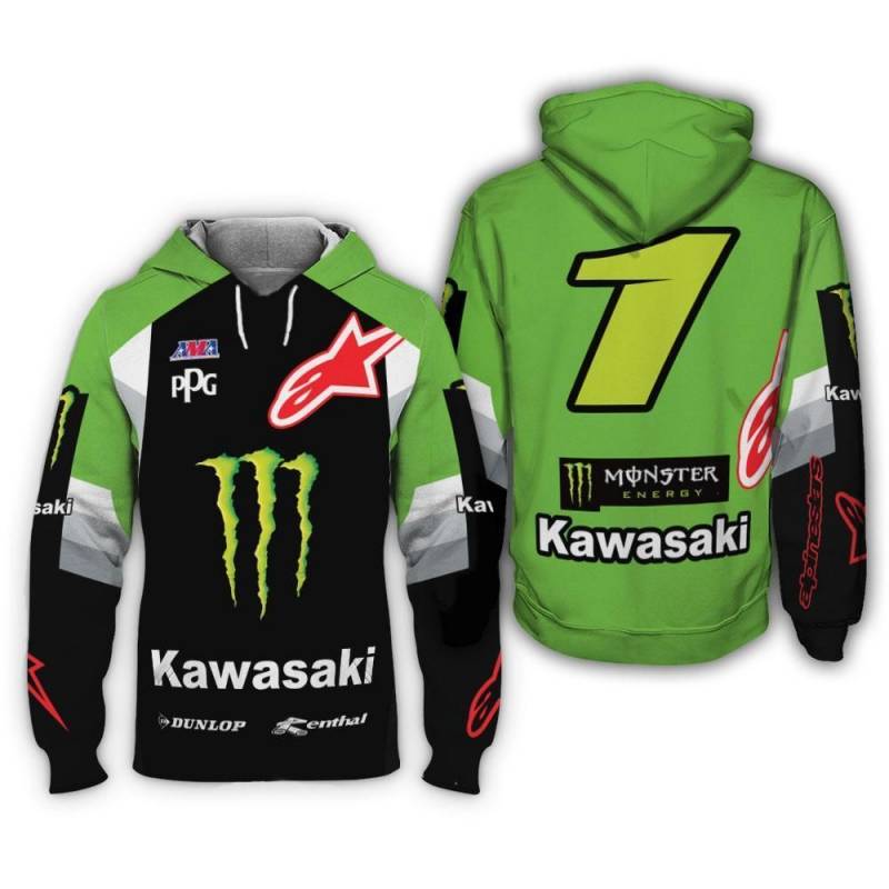 Ama Monster Energy Kawasaki Motocross Racing Uniform All Over Print Hoodie S-5Xl