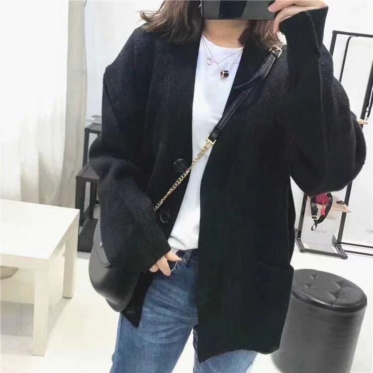 Yellow Blue Red Knitted Sweater Women Tops Spring Autumn Casual Loose Long Sleeve Knit Cardigan Female 6 Color Ladies Jumper alx