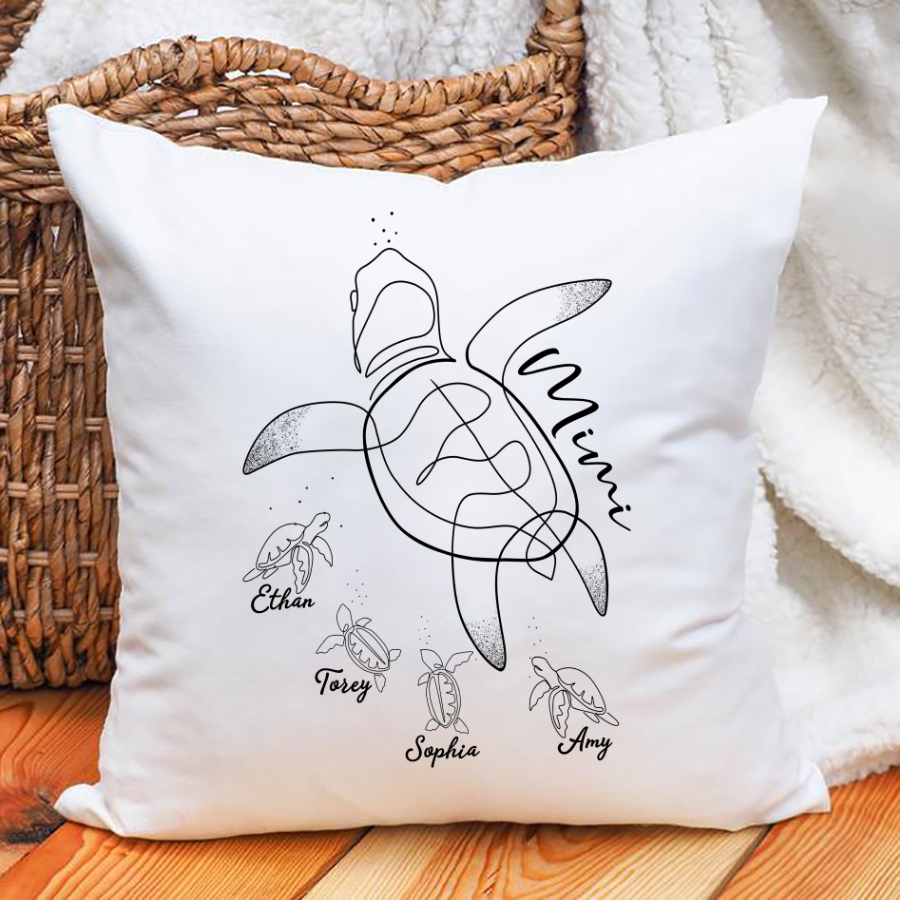 Grandma And Grandkid’S Turtle Indoor Pillow