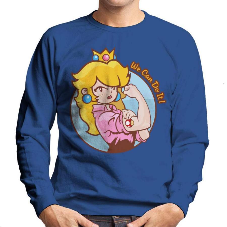 Super Mario Princess Peach We Can Do It Men’s Sweatshirt