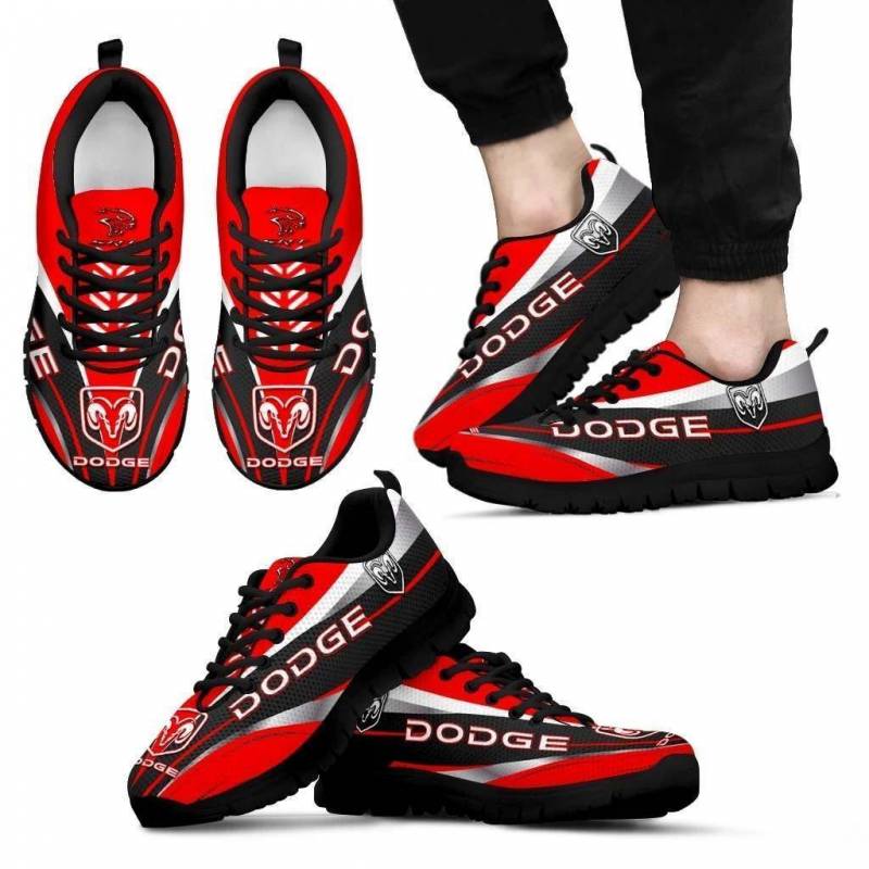 3D Printed Dodge NTA Sneakers For Men & Women (Red)