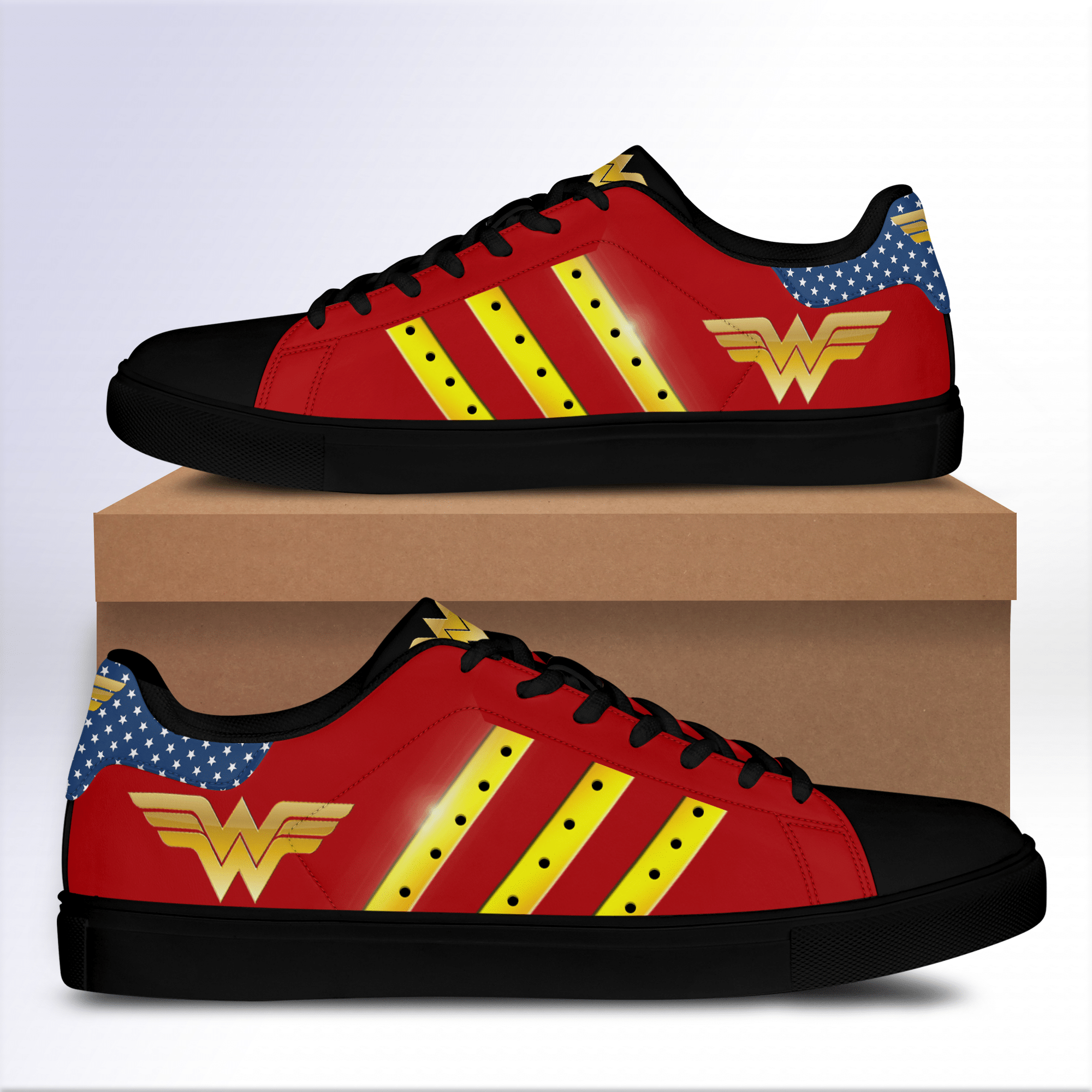 Wonder Woman Leather Low Top Shoes – V2