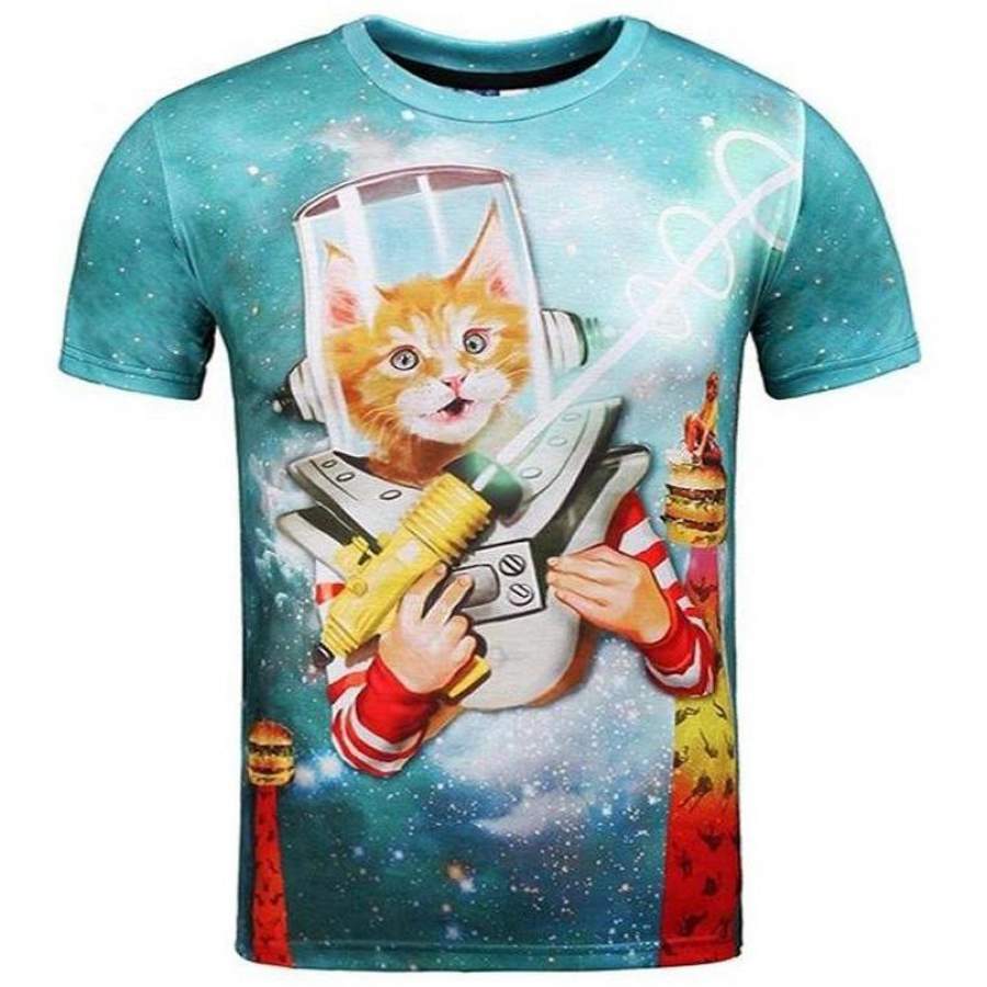 Space Kitten Unisex 3D All-over Print Tshirt