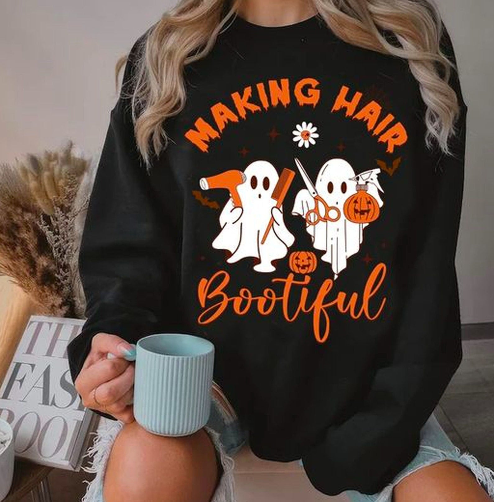 Making Hair Bootiful Halloween Sweatshirt Halloween 2D Crewneck Sweatshirt All Over Print Sweatshirt For Women Sweatshirt For Men Sws4198