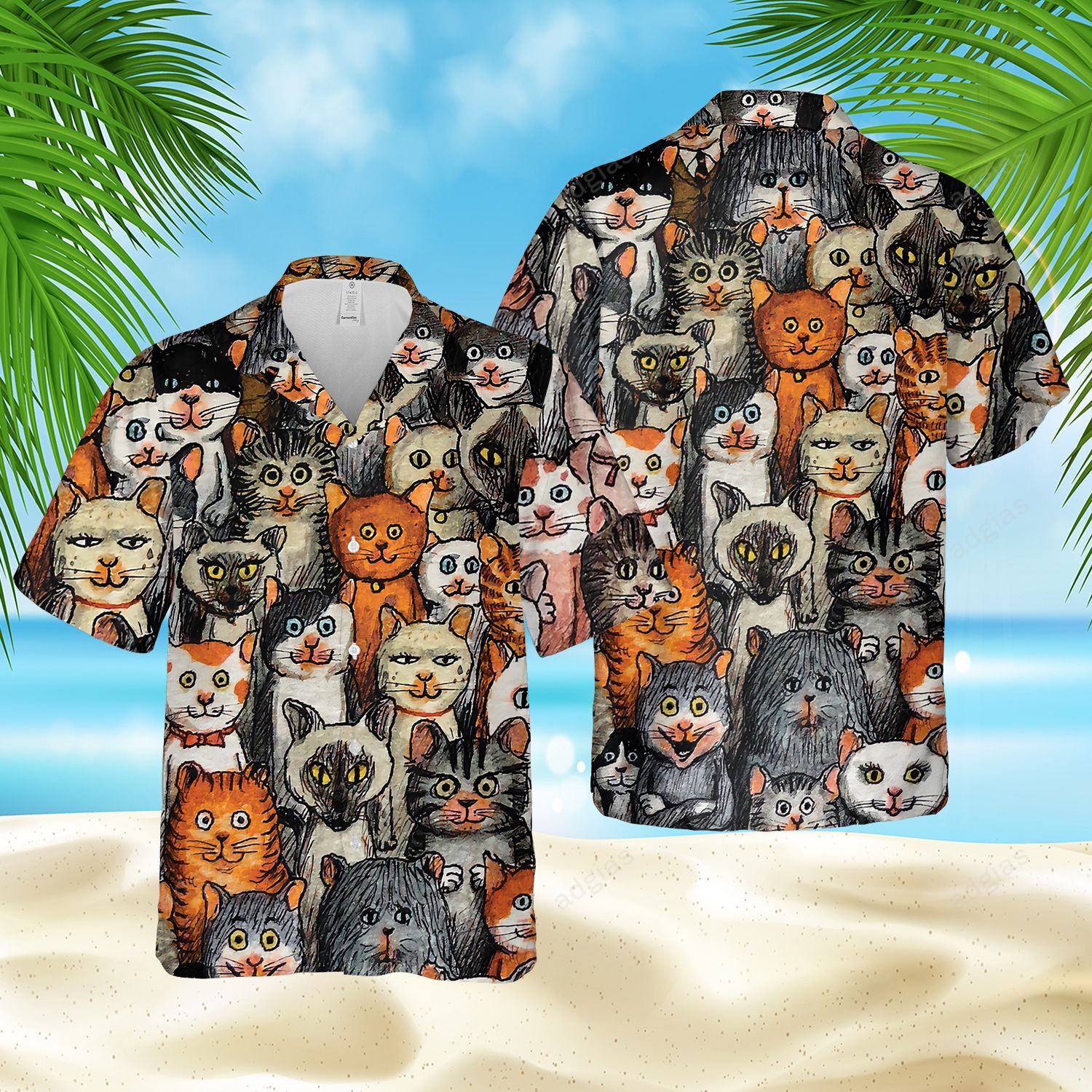 Cats Lover Hawaii Pattern Summer Outfit Ha39276