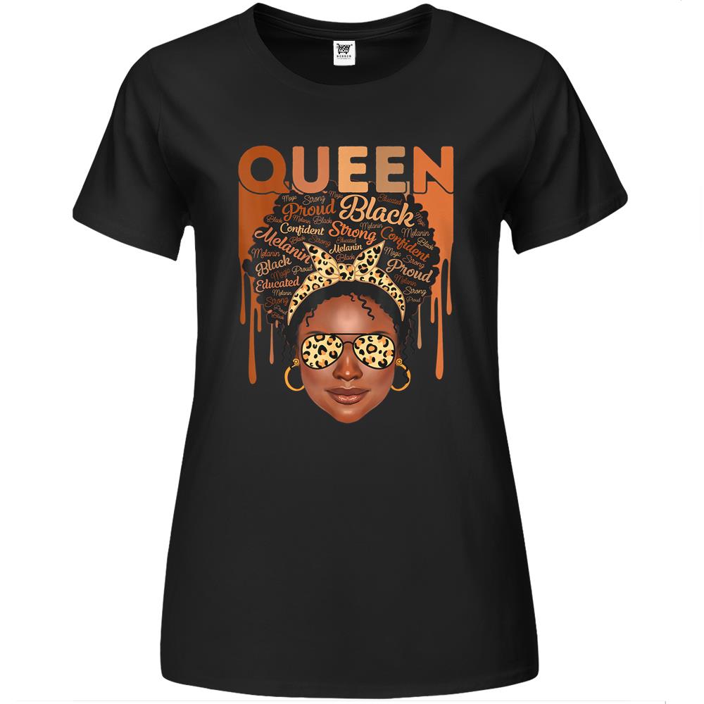 Black Woman Educated Strong Melanin Queen African American Premium Womens T Shirts