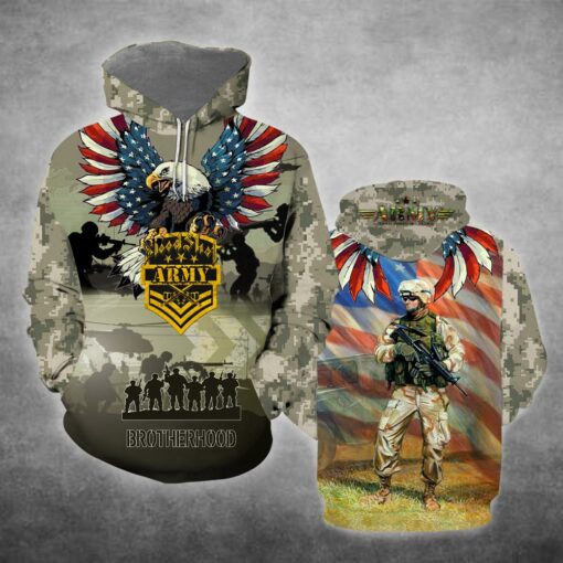 Eagle Us Army Veteran Brotherhood 3D All Over Print Shirts For Men & Women, Happy Veteran Memorial 3D Shirts, Veteran Day