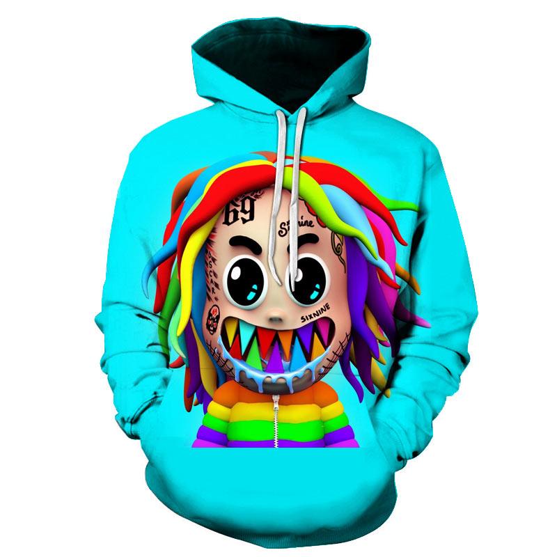 Fashion Gooba 6ix9ine Hoodies – 3D Print Rapper Sweatshirt – Teepoem Ltd