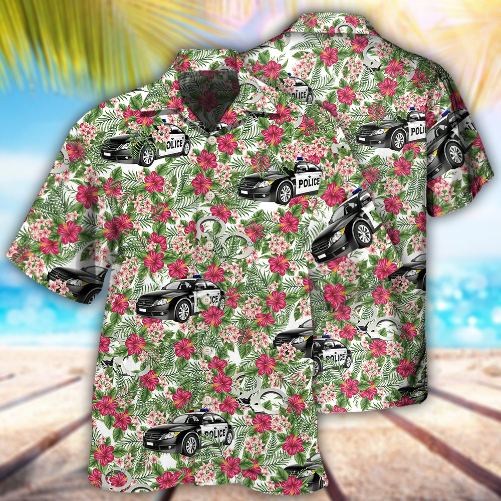 Police Car Tropical Style Hawaii Shirt Ha71234