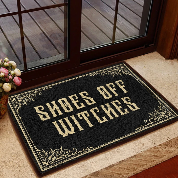 Shoes Off Witches Easy Clean Welcome Doormat | Felt And Rubber | Do2931