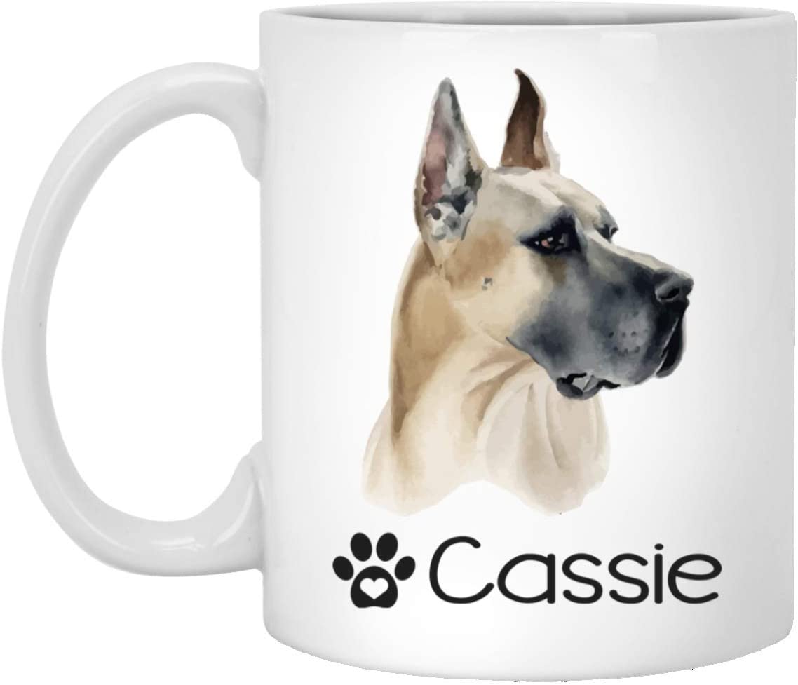 Personalized Great Dane Dog Mug – Pet Owner Gifts For Women – Gifts For Dog Lover – Great Dane Mom Dad Mugs – Dog Cups 15Oz