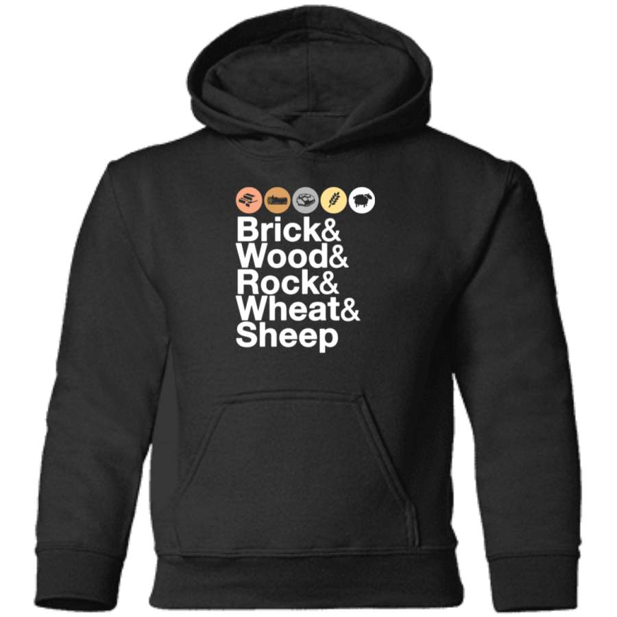 AGR Helvetica Settlers of Catan Brick, Wood, Rock, Wheat, Sheep  Board Game Geek Ampersand Design Toddler Pullover Hoodie