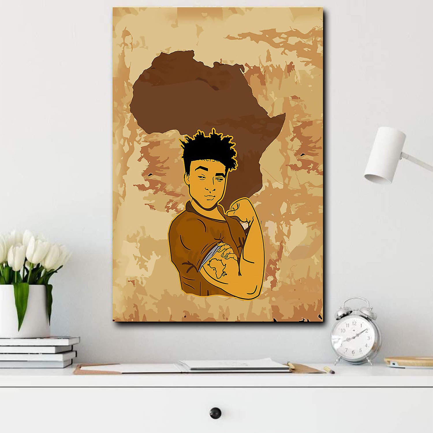 African Painting Canvas Young Strong Black Man African Home Decor