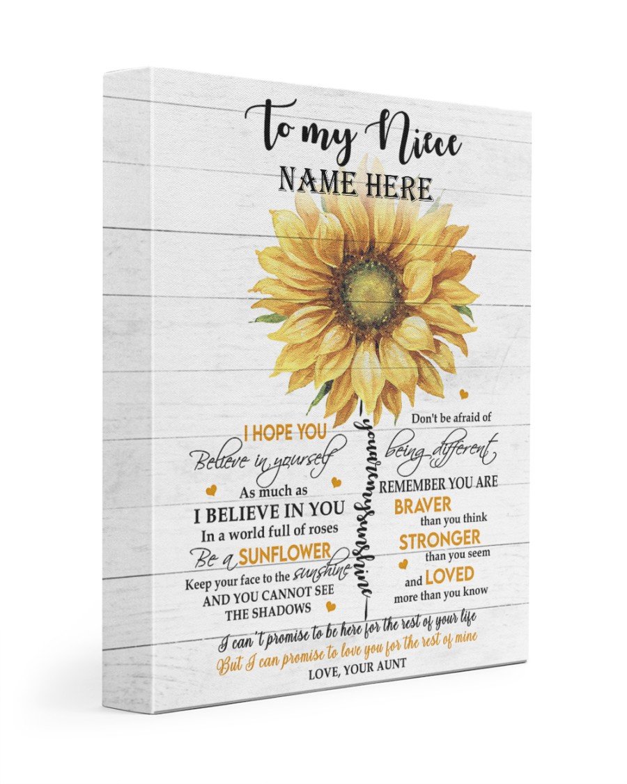 To My Wife I Believe In You Sun Flower Graphic Personalized Name Canvas Amazing Gift For Niece Poster Wall Art Home Decor