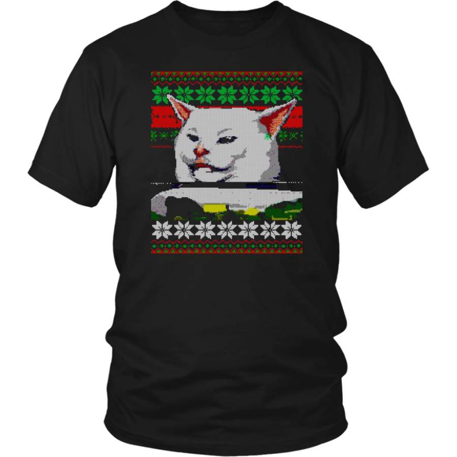 Yelling at a Cat Ugly Christmas Sweater tshirts