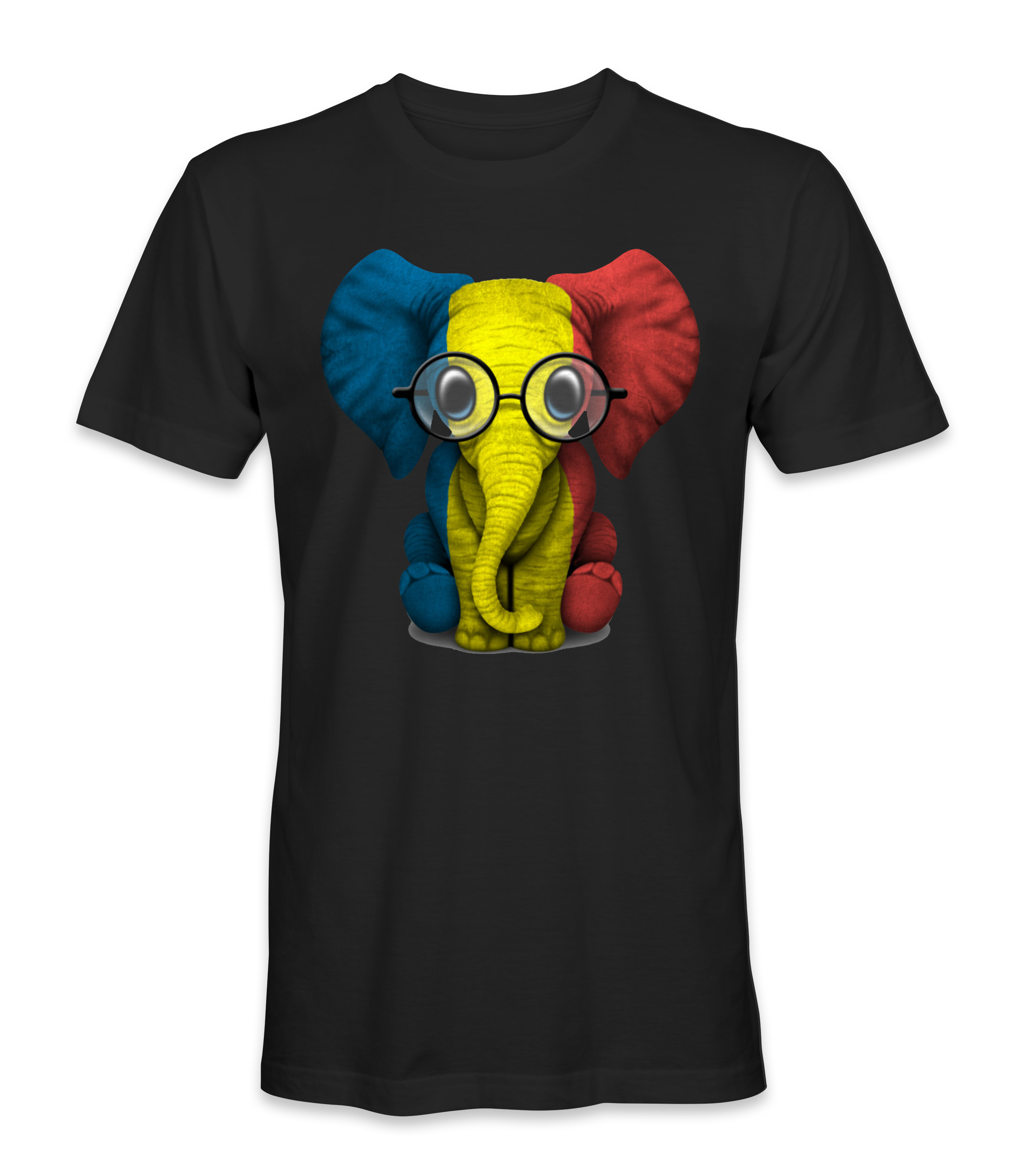 Romania Country Flag On An Elephant T-Shirt