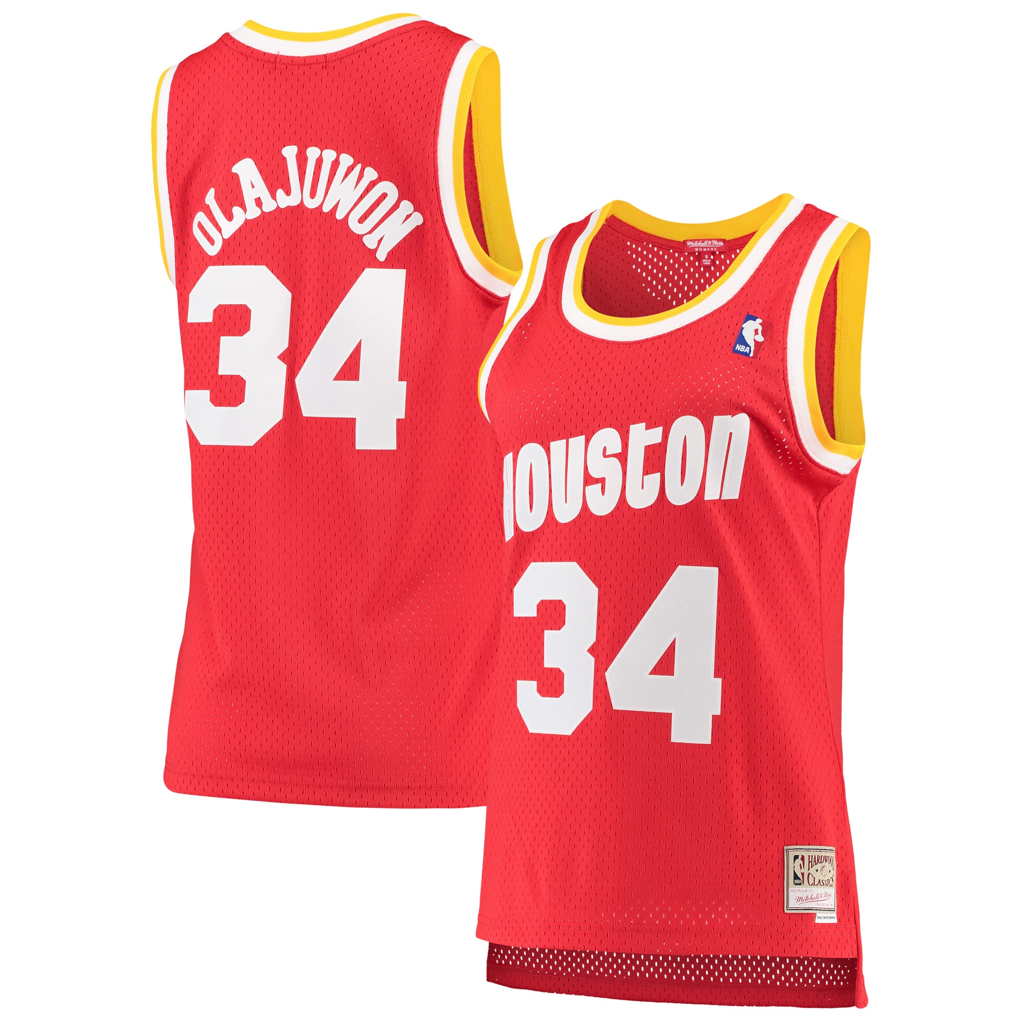 Women's Mitchell & Ness Hakeem Olajuwon Red Houston Rockets 1993-94 Hardwood Classics Swingman Jersey