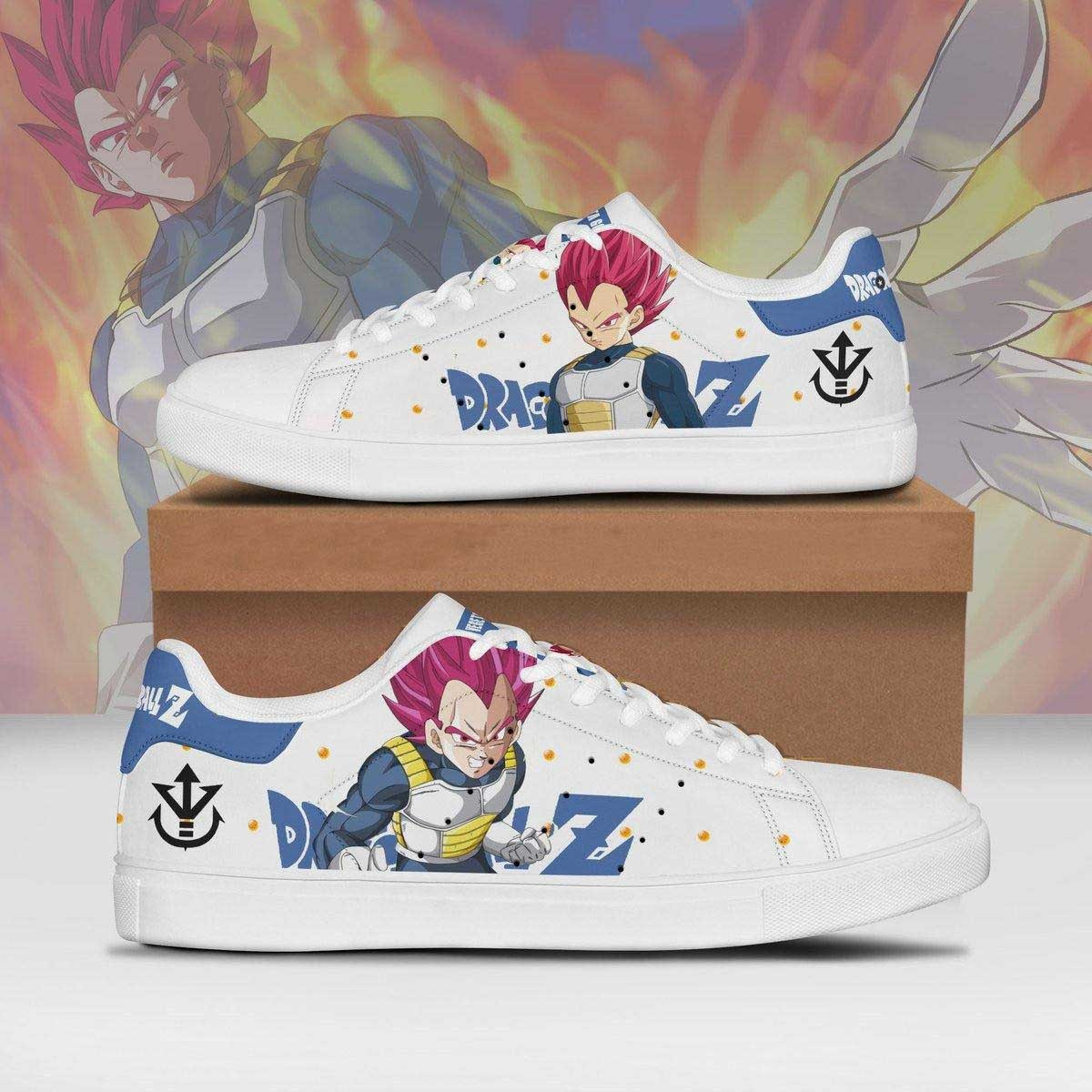 Dragon Ball Vegeta Super Saiyan God Christmas Gift For Fan Low Top Leather Skate Shoes Sneakers For Man And Women