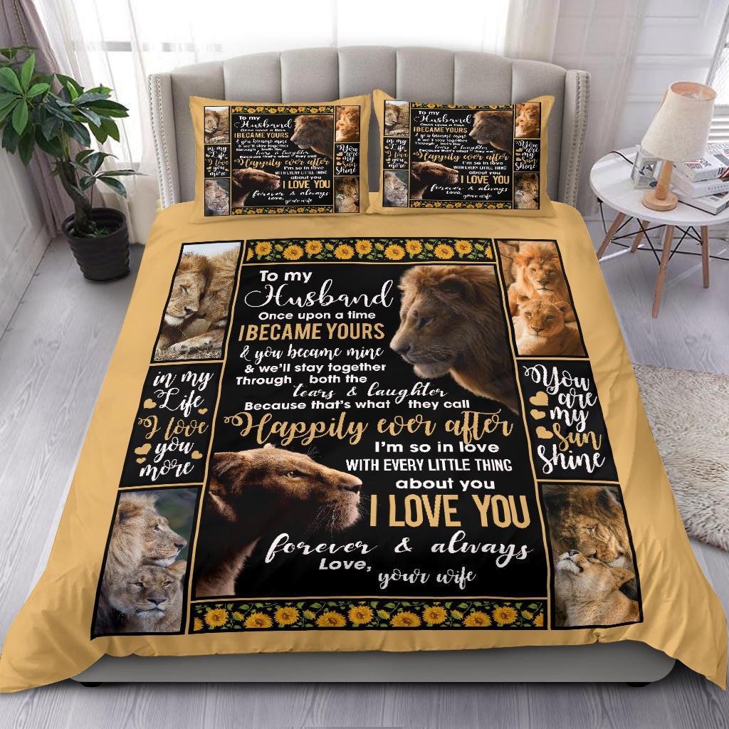 To My Husband Lion Bedding   Duvet Cover And Pillowcase Set