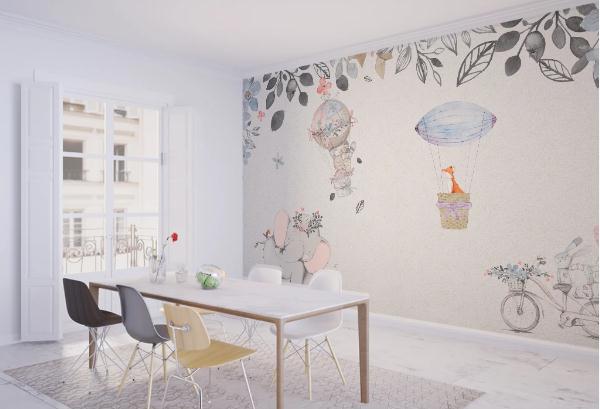 3D Cartoon Animal Balloon Wall Mural Wallpaper 42