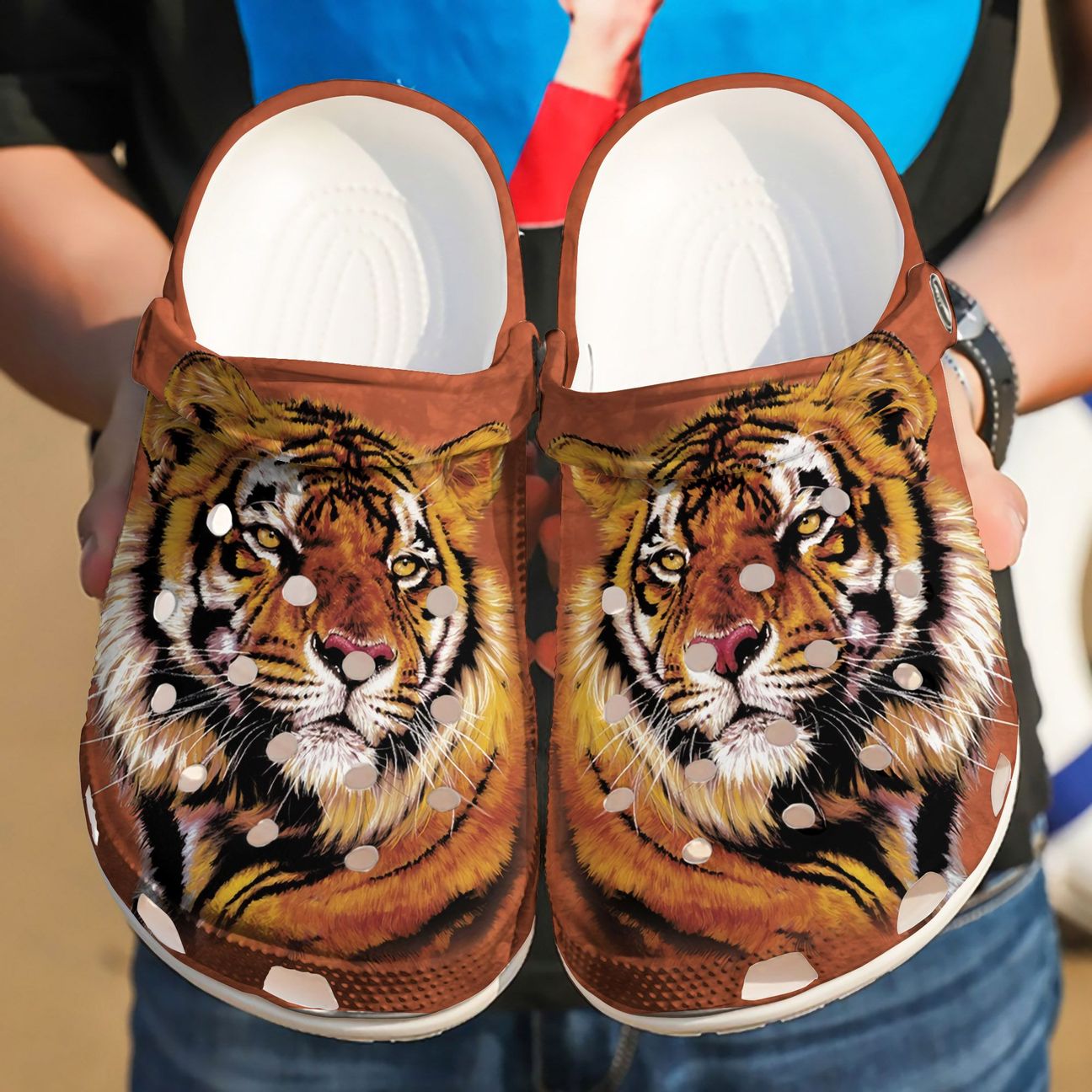 Tiger Personalized Clog, Custom Name, Text The Majestic King, Fashion Style For Women, Men, Kid, Print 3D