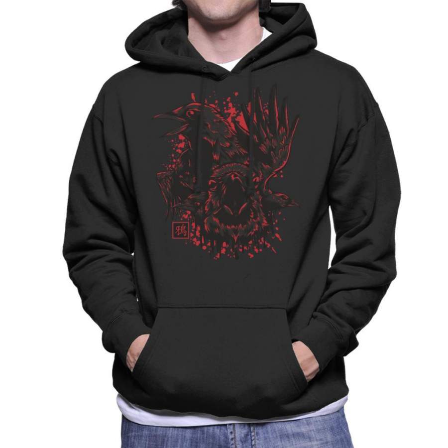 Karasu Japan Crow Men’s Hooded Sweatshirt
