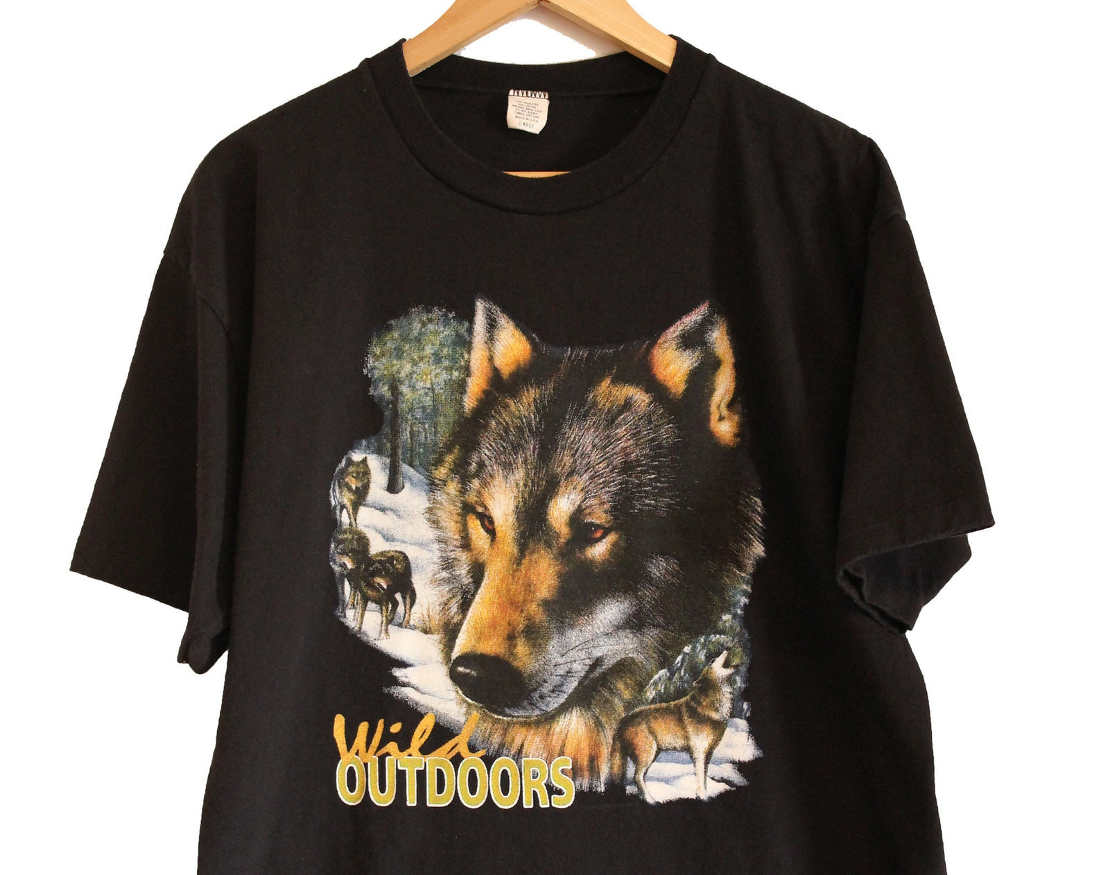 Vintage T Shirt   Wild Outdoors Shirt 90S   L  Wolf Shirt  Wolves Shirt  Nature Shirt  Animal Shirt  Wild Animal Shirt  Tee