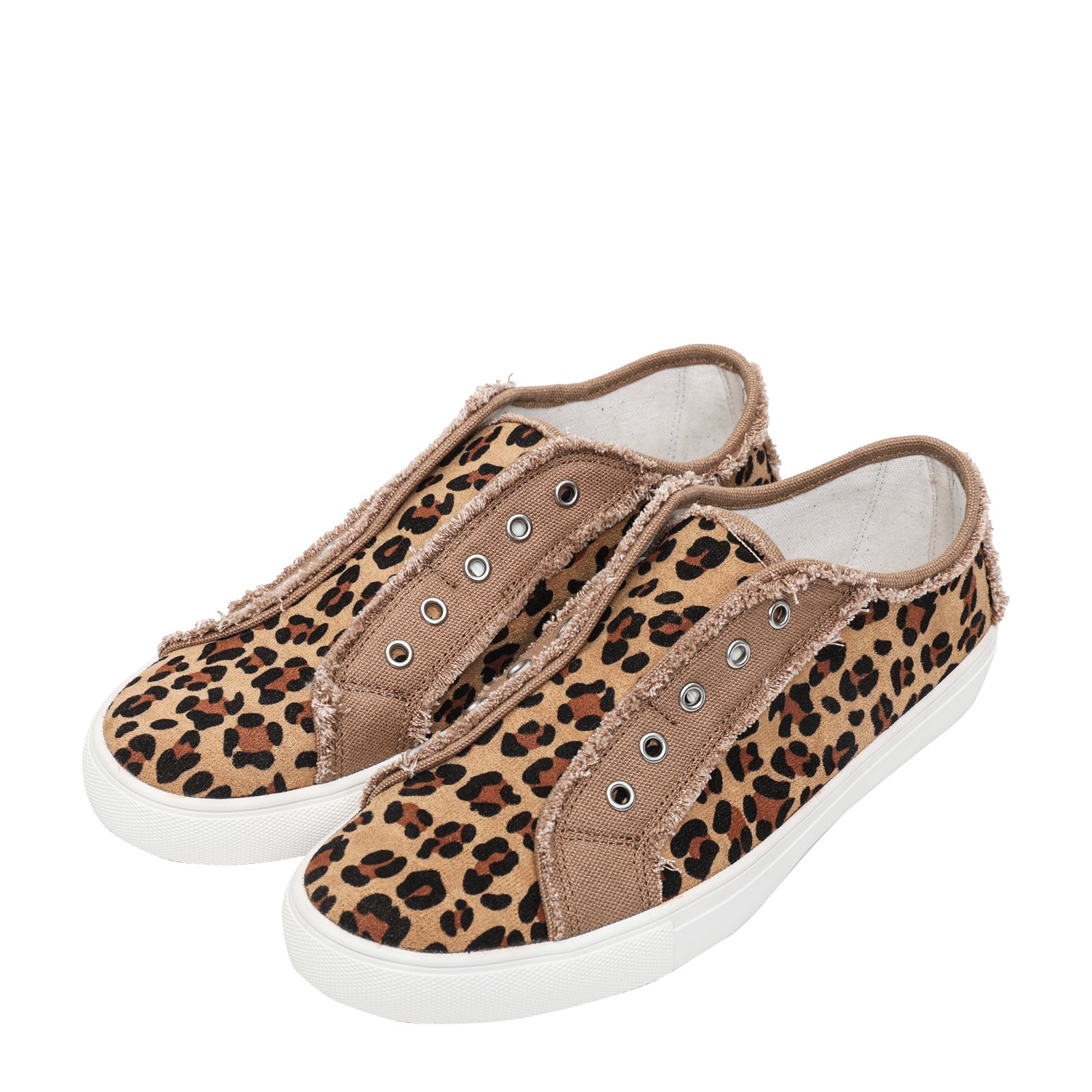 900-S002 Montana West Leopard Hair-On Canvas Shoes