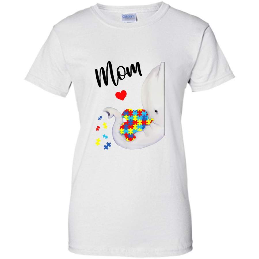 Autism Awareness Autism Elephant Mom (w) – Gildan Women Shirt