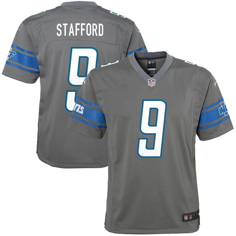 Matthew Stafford Detroit Lions Youth Color Rush Game Jersey Steel 2019