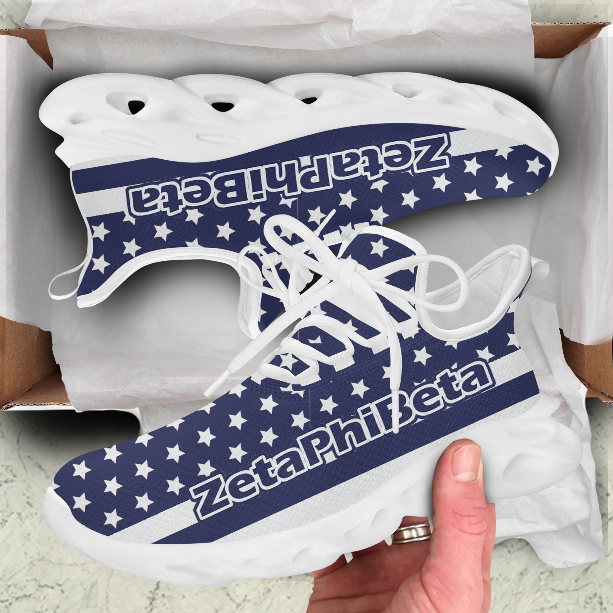 Zeta Phi Beta White Clunky Sneakers 4