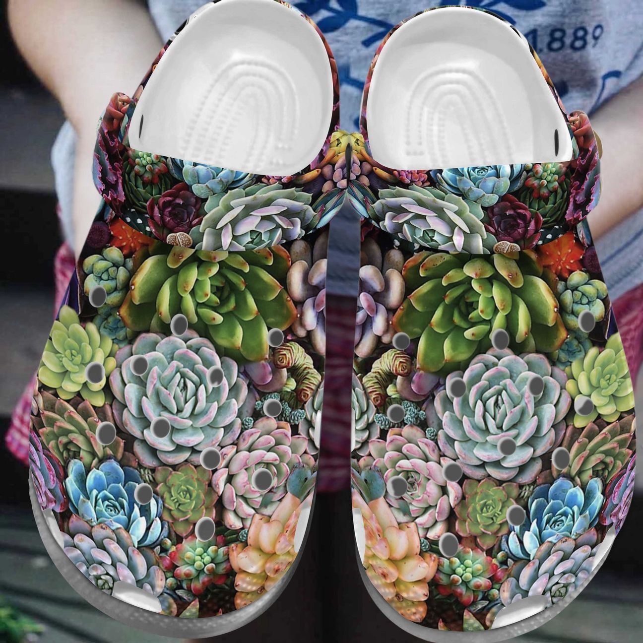 Succulent Personalize Clog, Custom Name, Text, Fashion Style For Women, Men, Kid, Print 3D