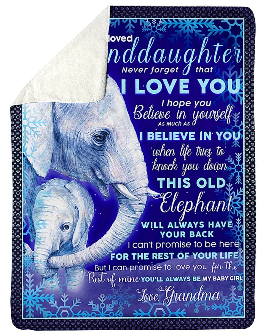 Great Gift For Granddaughter This Elephant Will Always Have Your Back Sherpa Blanket