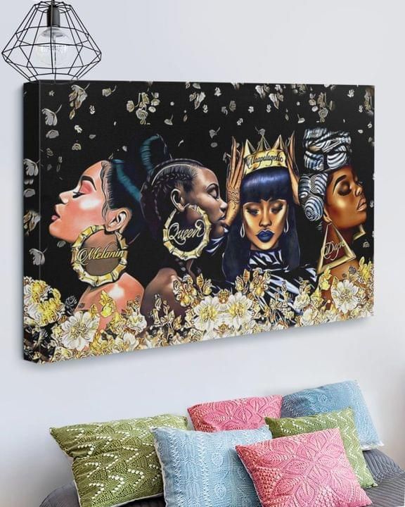 Beautiful black queen poster canvas