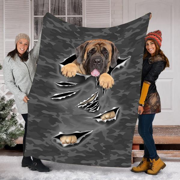 Personalized Dog Gift – English Mastiff Puppy Scratch For Dog Lovers – Fleece Blanket