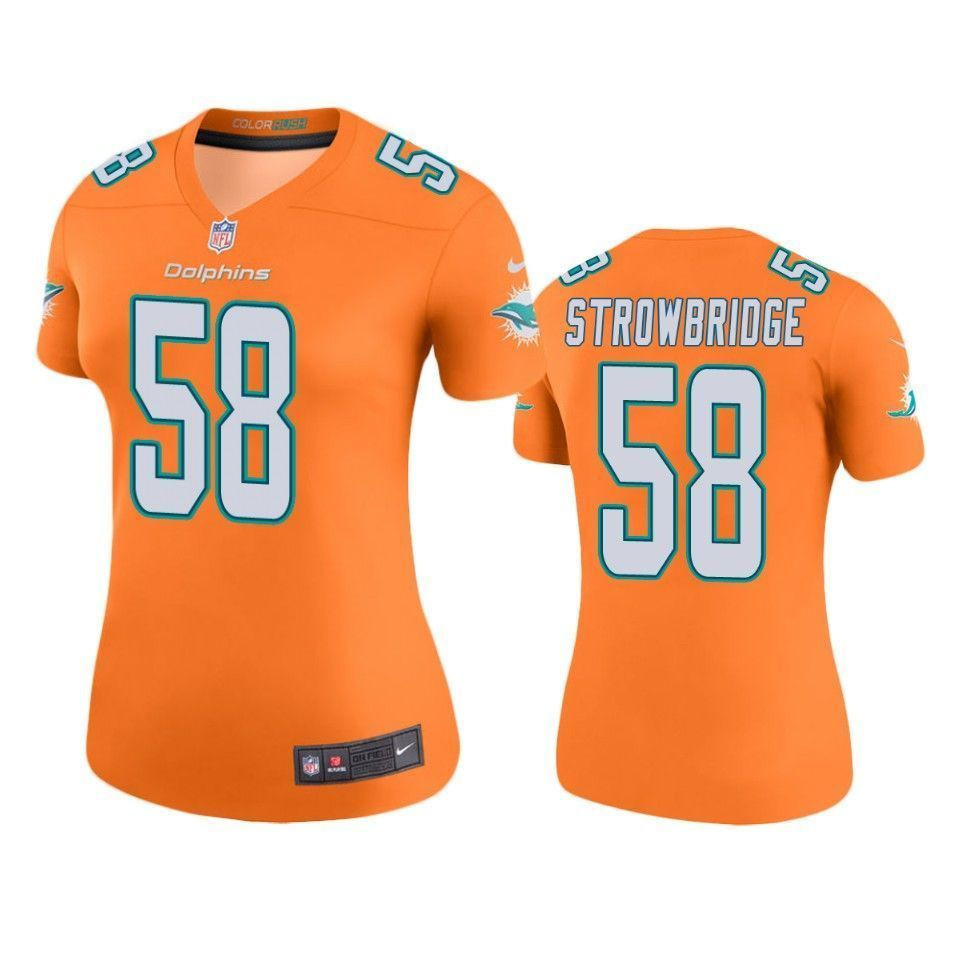 Miami Dolphins Jason Strowbridge Orange Color Rush Legend 3D Jersey