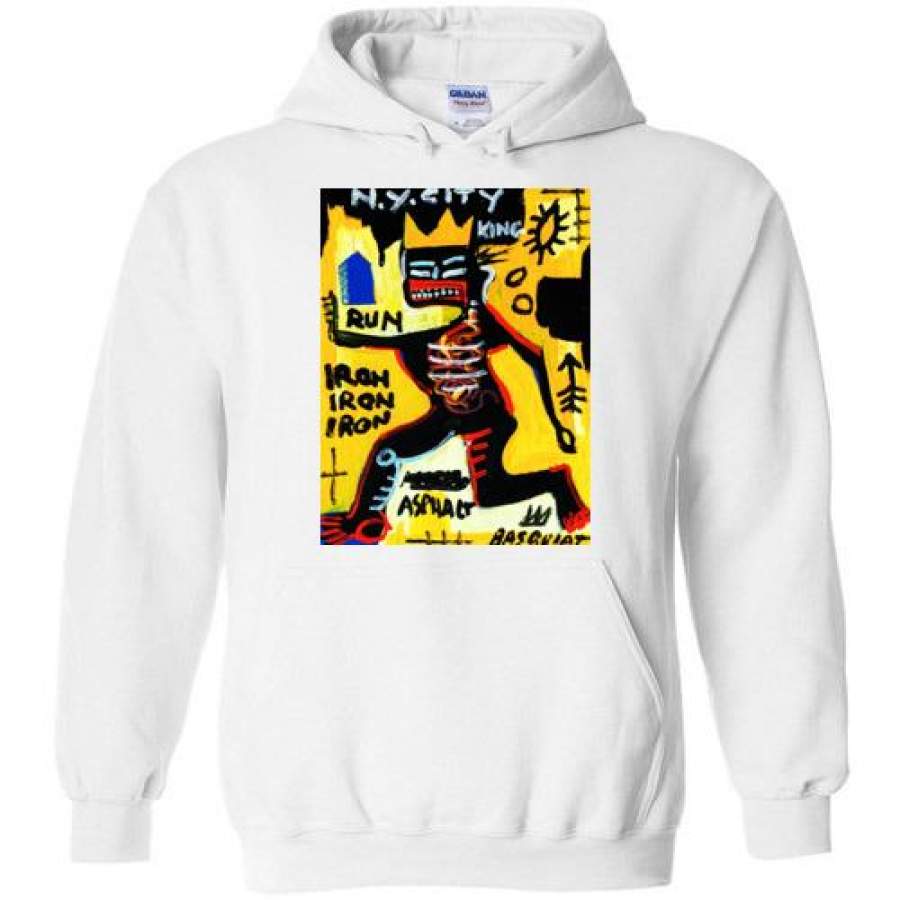 Jean Michel Basquiat New York King 10 Artist Graffiti Icon Art Genius Designer , Streetart,painting,expressionist,Gildan Heavy Blend Hoodie