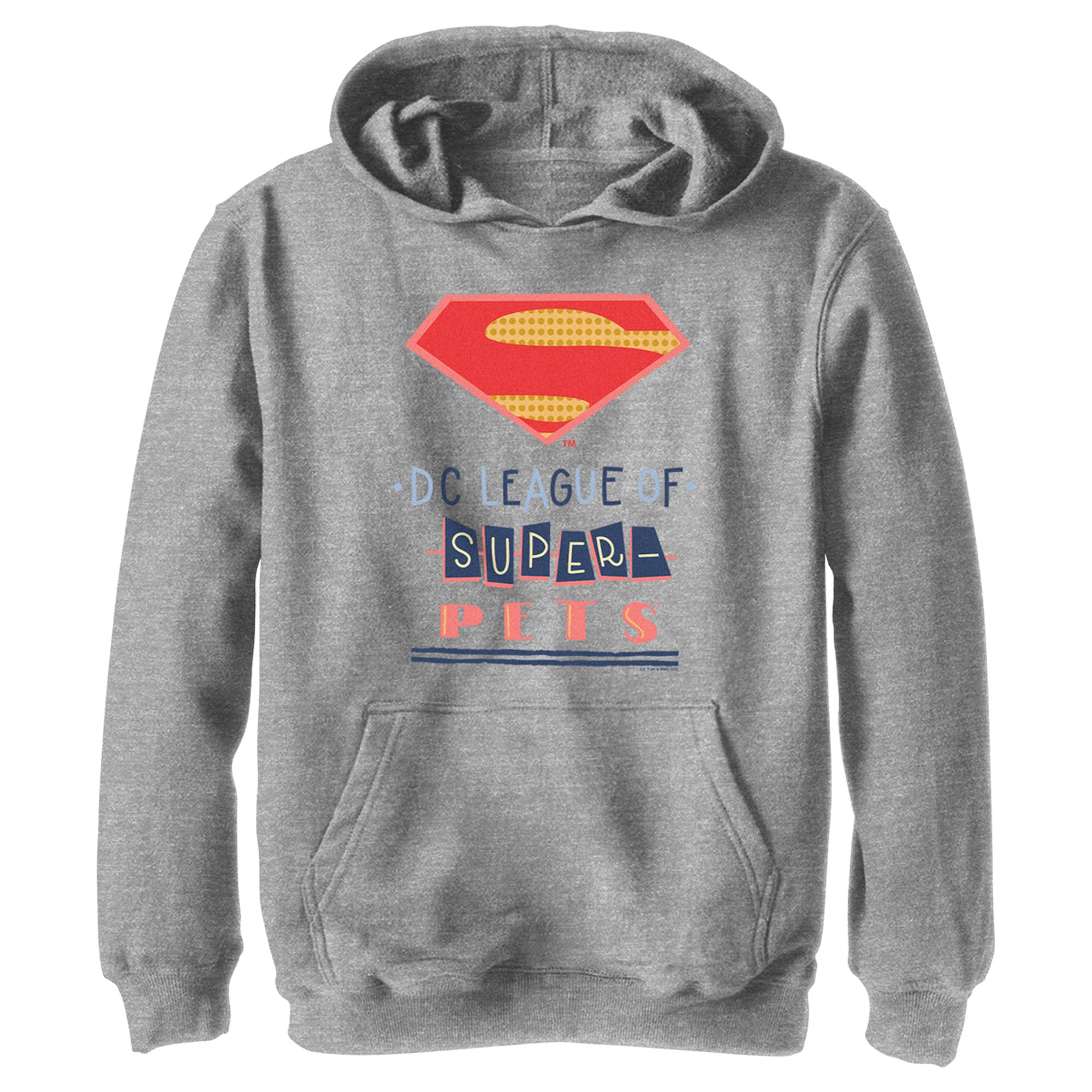 Boy’S Dc League Of Super-Pets Dotted Superman Crest Pull Over Hoodie