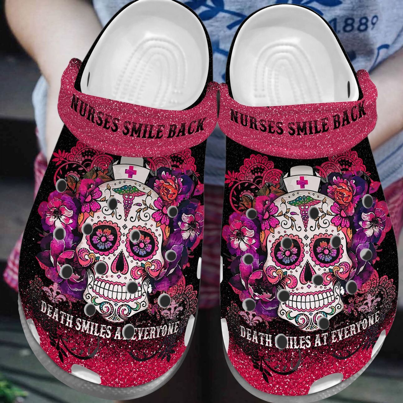 Nurses Smile Back Personalize Clog, Custom Name, Text, Fashion Style For Women, Men, Kid, Print 3D