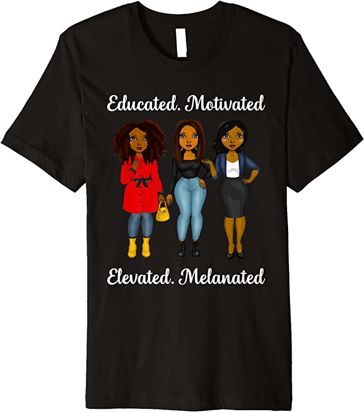 Educated Motivated Black Queen Melanin African American Premium T-Shirt