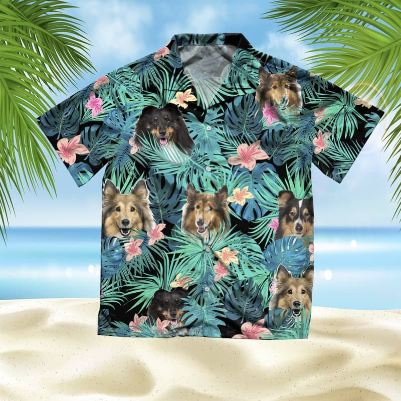 Felacia Shetland Sheepdog Summer Leaves Hawaii Shirt Ha56406