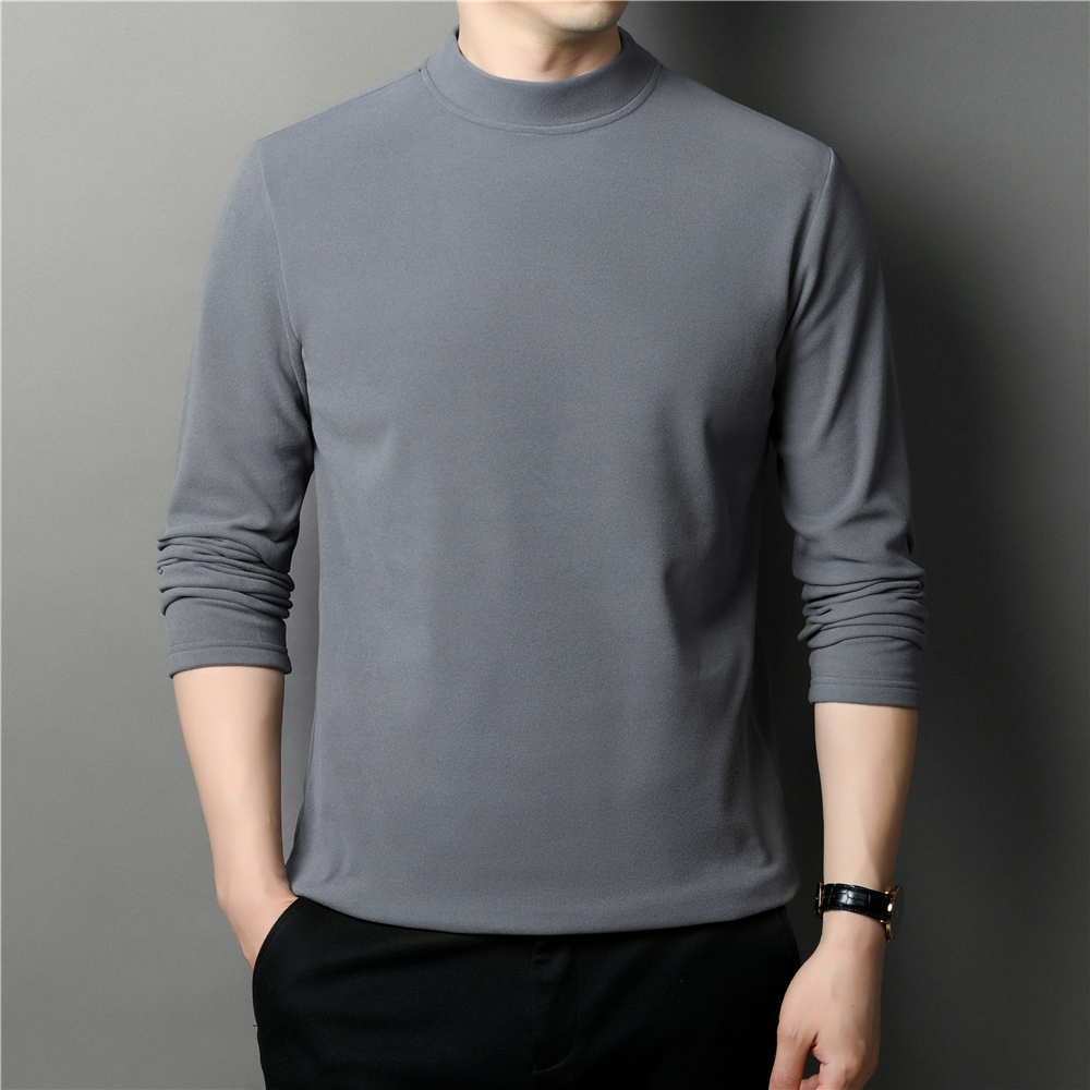 COODRONY Brand Pure Color Mock Neck Sweater Men Clothes Autumn Winter Soft Warm Dralon Velvet Fabric Knitwear Pullover Men Z1100 alx