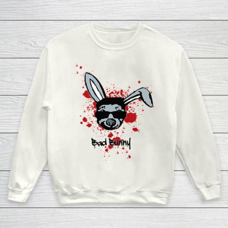 Bad bunny cool bloody rabbit Youth Sweatshirt