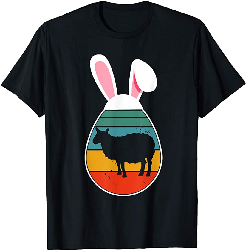 Vintage Retro Sheep In Easter Egg Bunny Sheep Lover T-Shirt